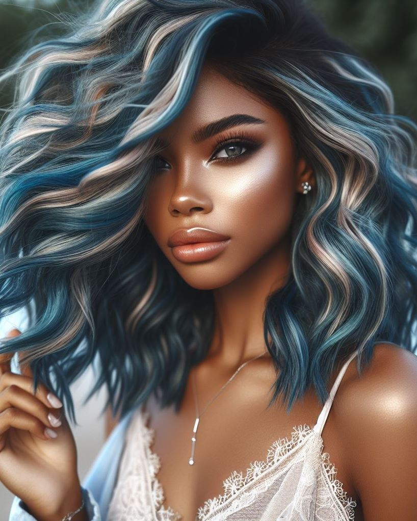 Transform your hair game with silver electric blue. A daring and dazzling trend you’ll love!