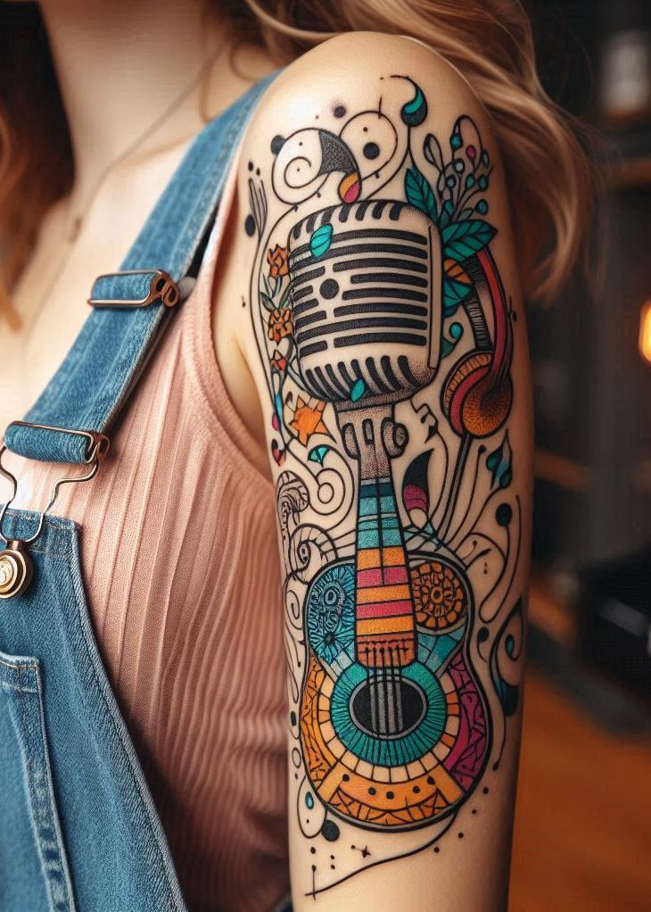 Strum up some style with these guitar tattoo inspirations. From acoustic to electric, each design hits the right note!