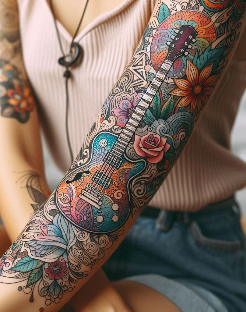 Rock your ink game with these guitar tattoo ideas. Perfect for any guitarist who wears their passion on their skin!