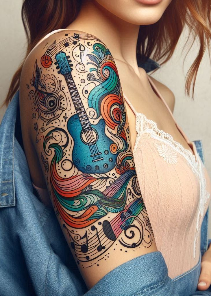Get inspired by these stunning guitar tattoos. Whether you're into classics or modern riffs, there's a design for every music lover!