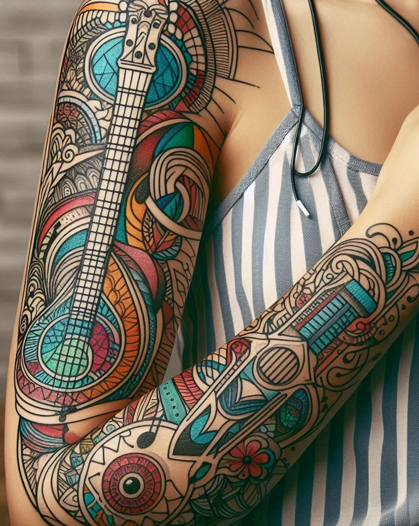 Add some melody to your skin with these guitar tattoos. Whether you play or just listen, these designs are pure art!