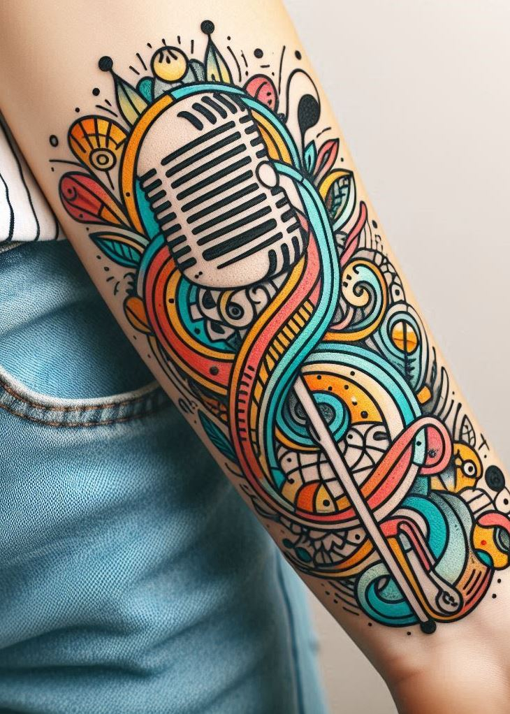 Ready to amplify your style? Check out these vintage microphone tattoos that blend retro charm with modern flair!