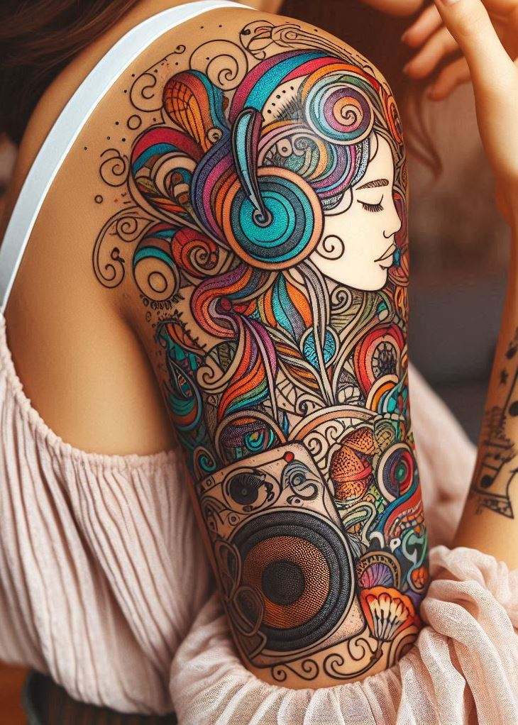 Celebrate your love for vintage tunes with these radio and speaker tattoos. Bold, nostalgic, and perfect for old-school music fans!