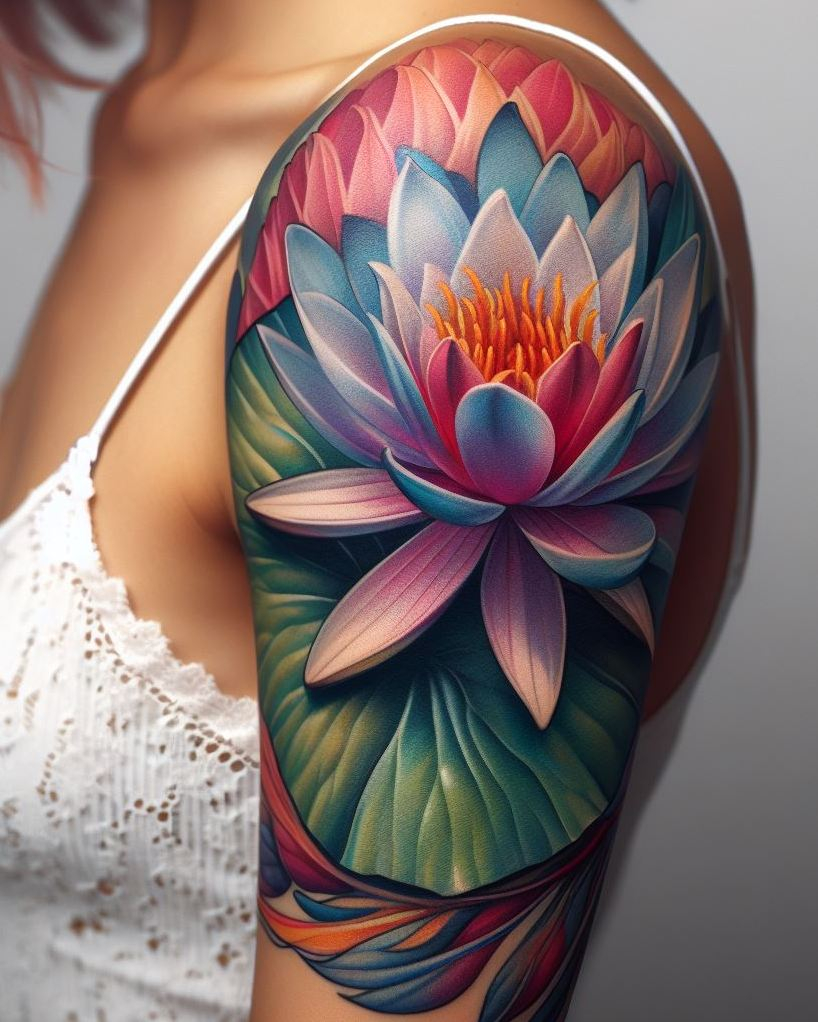 Decode Your Destiny: Meaningful Birth Flower Tattoo Ideas | Pocoko Embrace the serene beauty of July with a Water Lily Pad tattoo. These elegant blooms symbolize purity and tranquility, perfect for your summer ink!