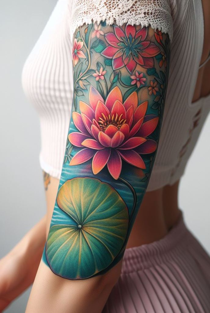 Decode Your Destiny: Meaningful Birth Flower Tattoo Ideas | Pocoko Dive into the tranquility of July with a Water Lily Pad tattoo. These beautiful flowers float on water, bringing a sense of serenity and grace to your ink.