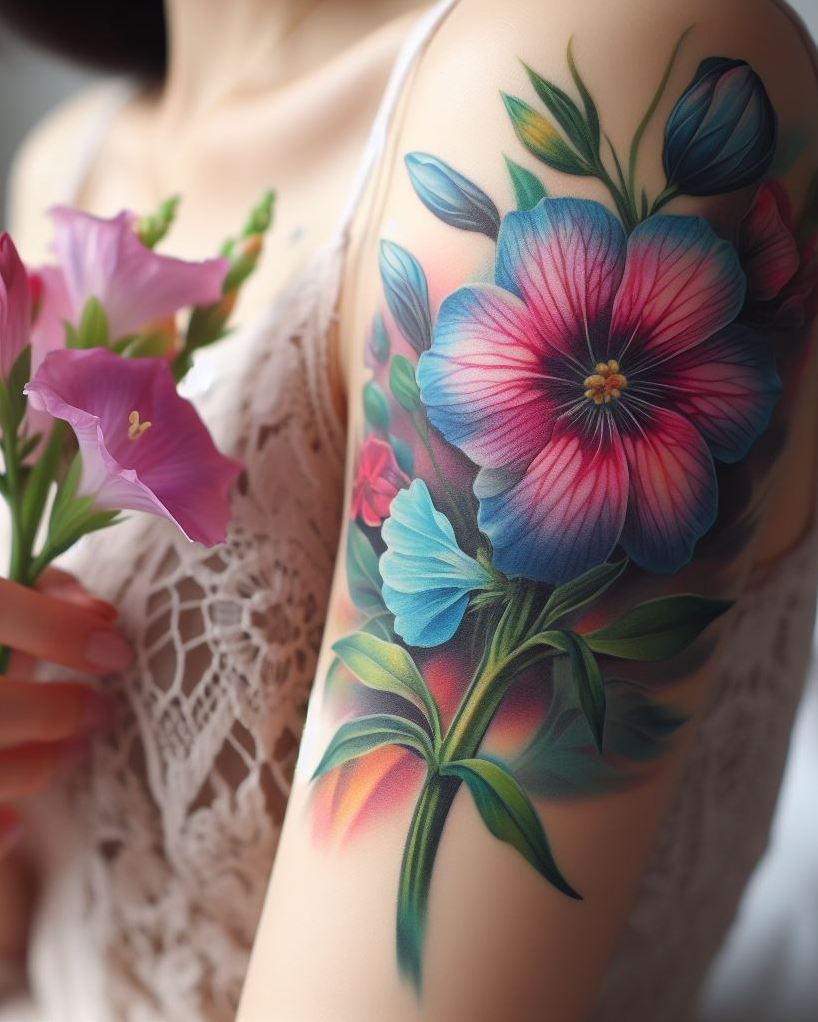 Decode Your Destiny: Meaningful Birth Flower Tattoo Ideas | Pocoko Adorn yourself with a single Larkspur tattoo this July. Known for its graceful beauty and symbolism, it's the perfect way to honor your birth month.