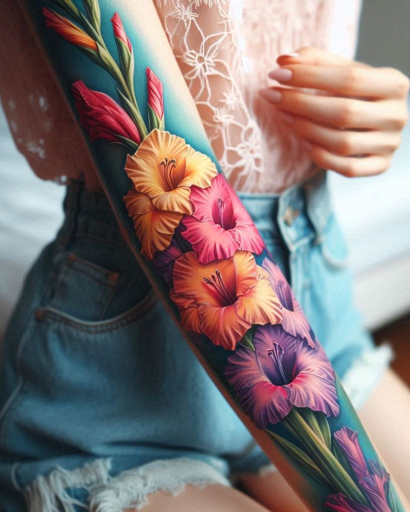 Decode Your Destiny: Meaningful Birth Flower Tattoo Ideas | Pocoko Show off your August pride with a stunning Gladiolus stem tattoo. These tall, elegant flowers symbolize strength and integrity, making for a powerful and beautiful ink!