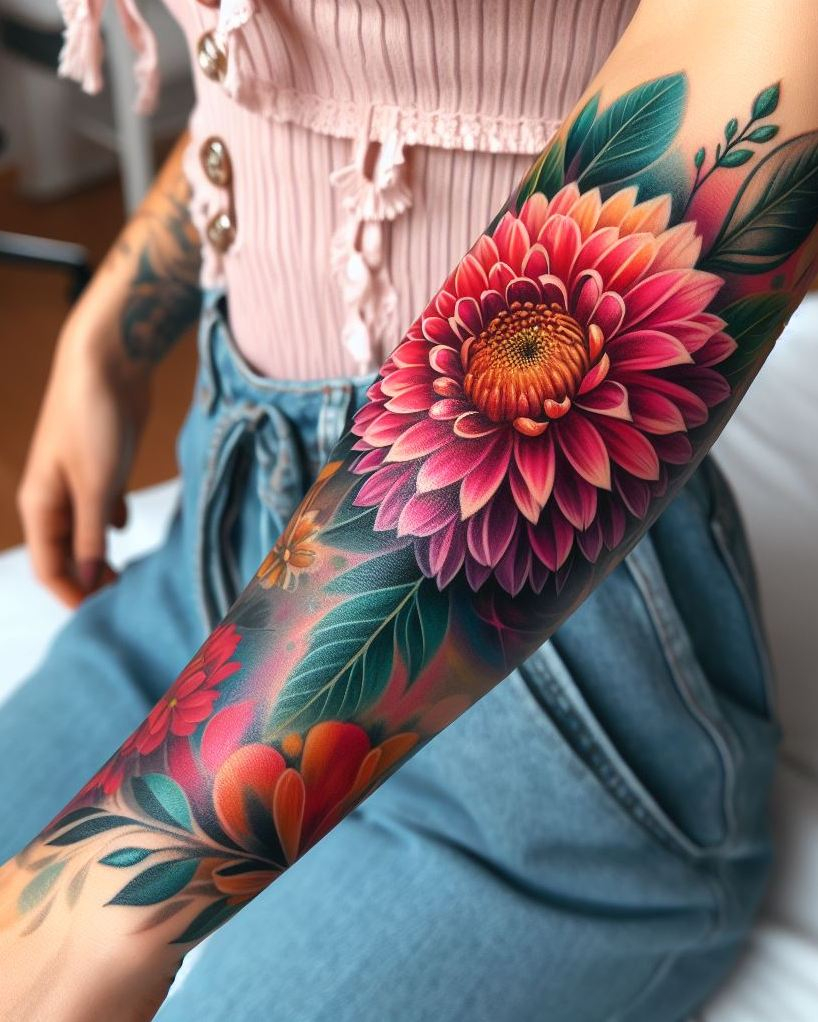 Decode Your Destiny: Meaningful Birth Flower Tattoo Ideas | Pocoko Celebrate September with a single Aster flower tattoo. This elegant bloom symbolizes love and wisdom, making it a perfect choice for a meaningful and beautiful design.