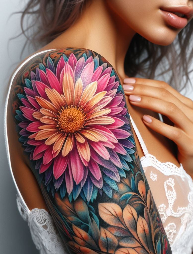 Decode Your Destiny: Meaningful Birth Flower Tattoo Ideas | Pocoko Embrace the charm of September with a single Aster tattoo. This delicate flower represents grace and beauty, adding a touch of sophistication to your ink.