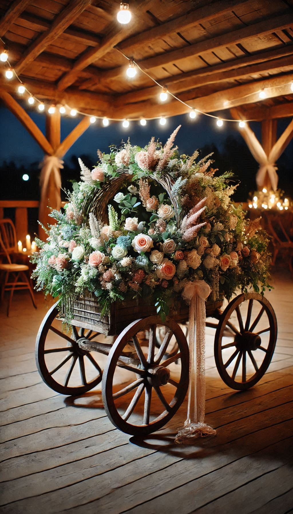 Add a dash of rustic romance to your wedding with a flower-covered wagon for the ring bearer. It’s all about the details!