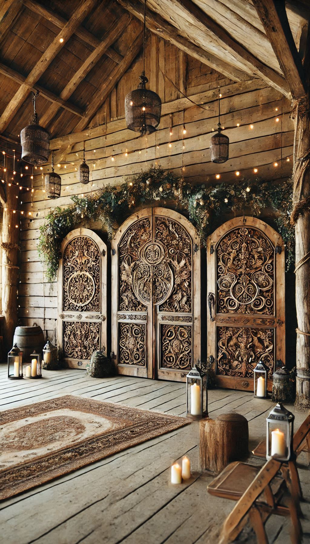 Say 'I do' with antique doors as your backdrop. This rustic wedding decor idea is both beautiful and memorable