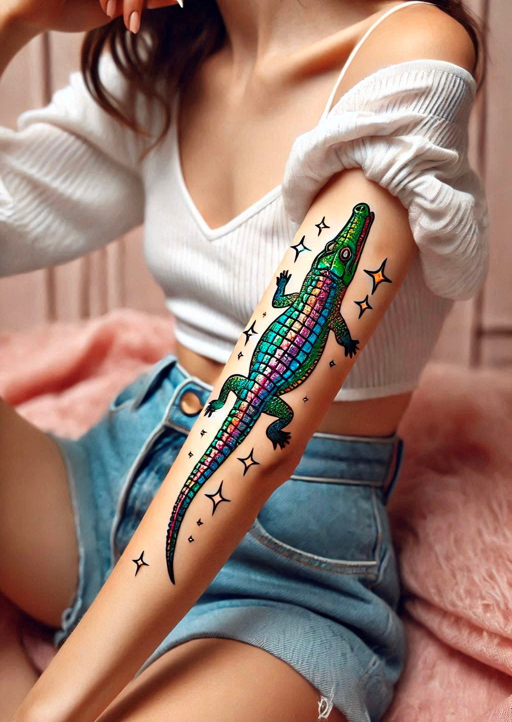 Stunning Reptile Tattoos: 88 Designs That Will Hypnotize | Pocoko Turn heads with this stunning Crocodile reptile tattoo. A bold and powerful design that commands respect and admiration!