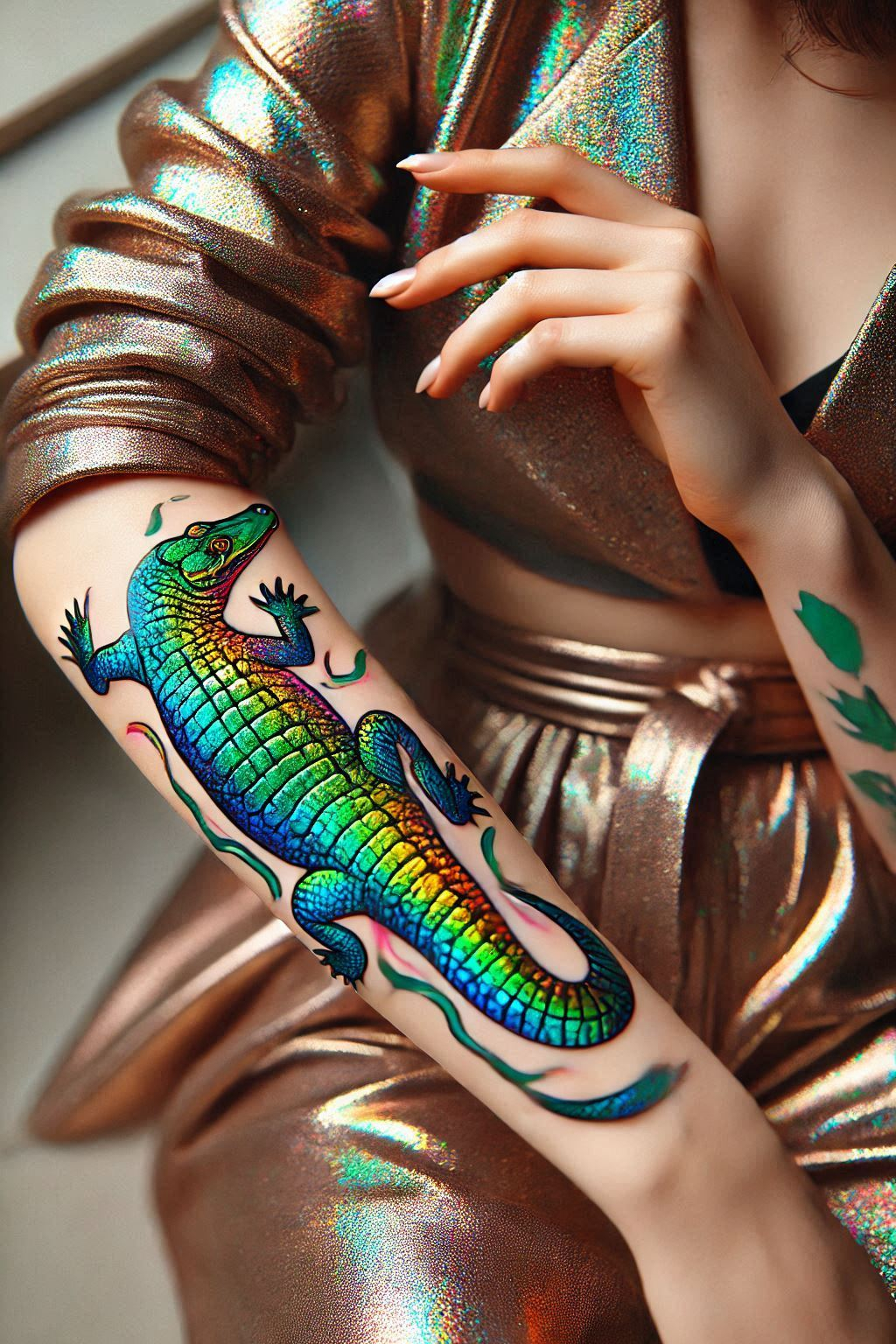 Stunning Reptile Tattoos: 88 Designs That Will Hypnotize | Pocoko Stand out from the crowd with this eye-catching Crocodile reptile tattoo. Embrace the wild and let your personality shine!