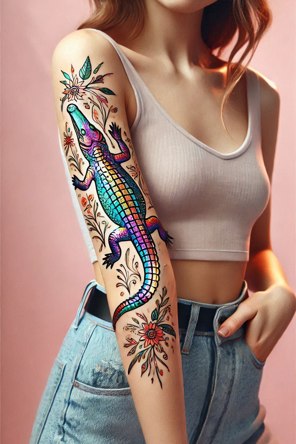 Stunning Reptile Tattoos: 88 Designs That Will Hypnotize | Pocoko Dive into the world of Crocodile reptile tattoos with this stunning design. Perfect for those who love a touch of the wild in their ink!