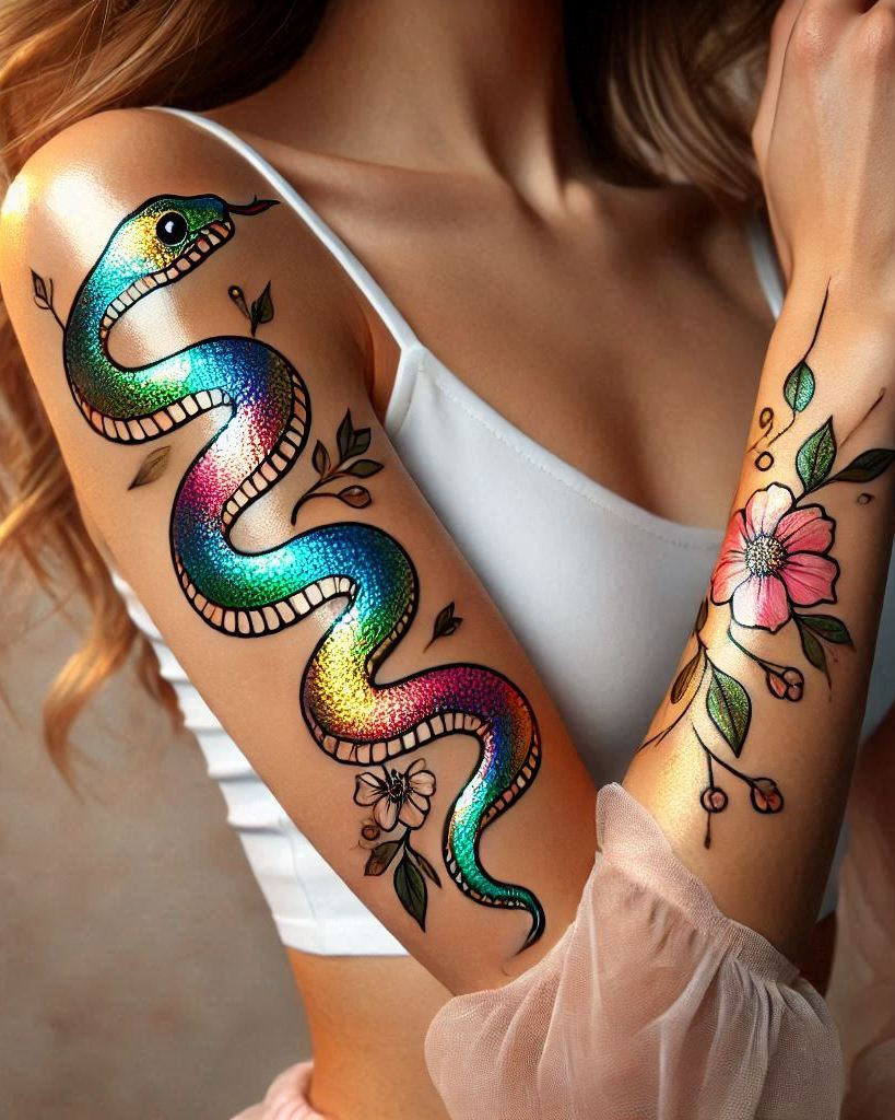 Stunning Reptile Tattoos: 88 Designs That Will Hypnotize | Pocoko Slither into style with this stunning snake tattoo. Perfect for adding a touch of mystery and elegance to your ink collection!