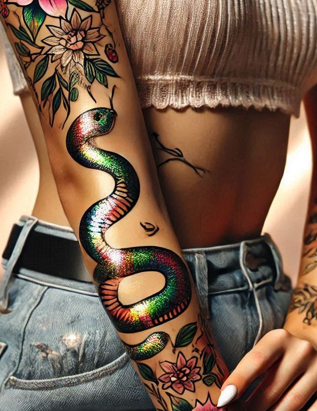 Stunning Reptile Tattoos: 88 Designs That Will Hypnotize | Pocoko Wrap yourself in the allure of a snake tattoo. This sleek design embodies grace, mystery, and untamed beauty!