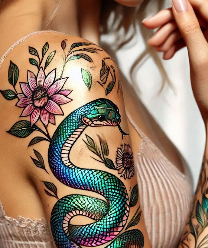 Stunning Reptile Tattoos: 88 Designs That Will Hypnotize | Pocoko Embrace the power and mystery of a snake tattoo. A unique design that showcases your wild and fearless nature!