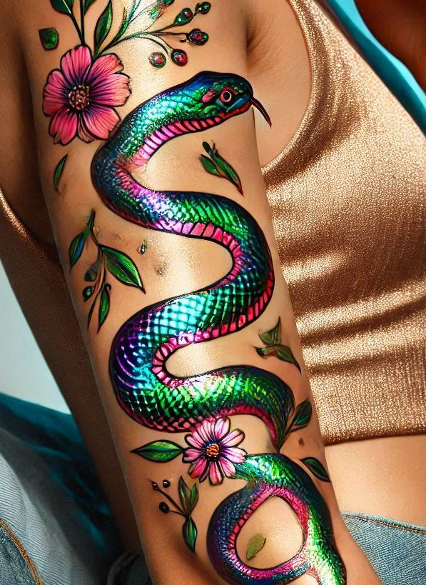 Stunning Reptile Tattoos: 88 Designs That Will Hypnotize | Pocoko Unleash your inner serpent with this captivating snake tattoo. Perfect for adding a touch of intrigue and elegance to your look!