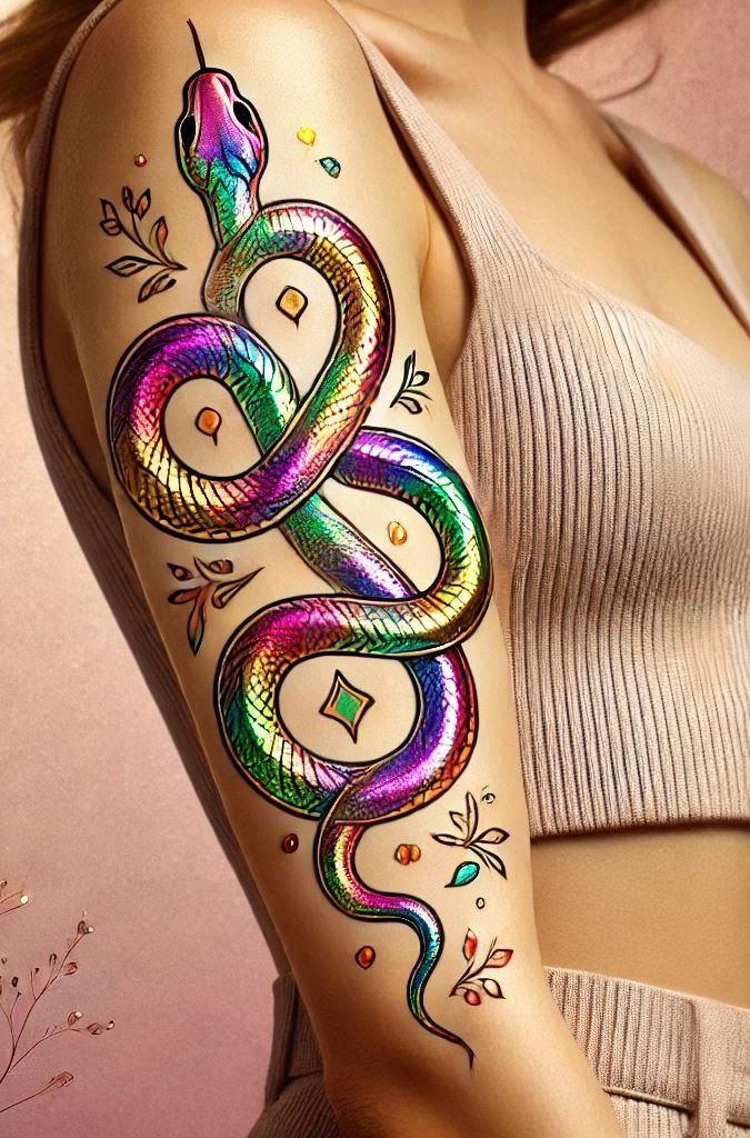 Stunning Reptile Tattoos: 88 Designs That Will Hypnotize | Pocoko Slither into a world of elegance with this beautiful snake tattoo. A striking design that’s sure to stand out!