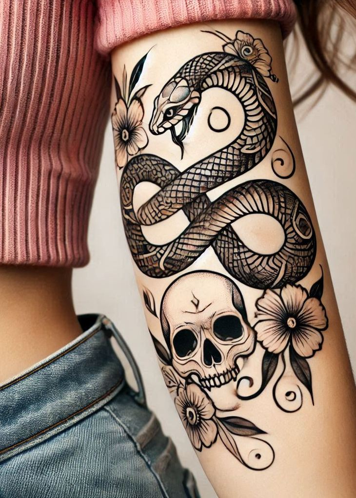 Stunning Reptile Tattoos: 88 Designs That Will Hypnotize | Pocoko Showcase your unique style with a mesmerizing snake tattoo. A striking design that embodies grace and mystery!