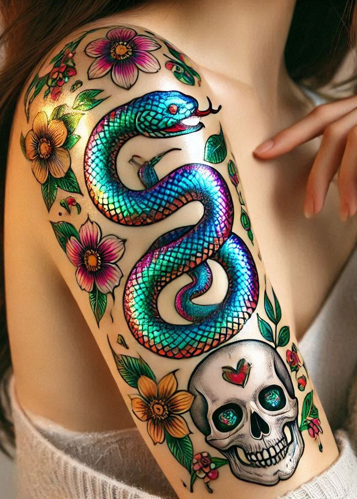 Stunning Reptile Tattoos: 88 Designs That Will Hypnotize | Pocoko Embrace the power and mystery of a snake tattoo. A unique design that showcases your wild and fearless nature!