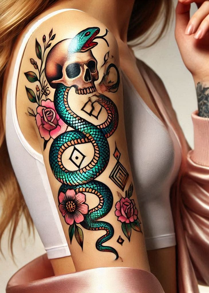 Stunning Reptile Tattoos: 88 Designs That Will Hypnotize | Pocoko Get ready to mesmerize with a sleek snake tattoo. A captivating design that combines elegance and edge!