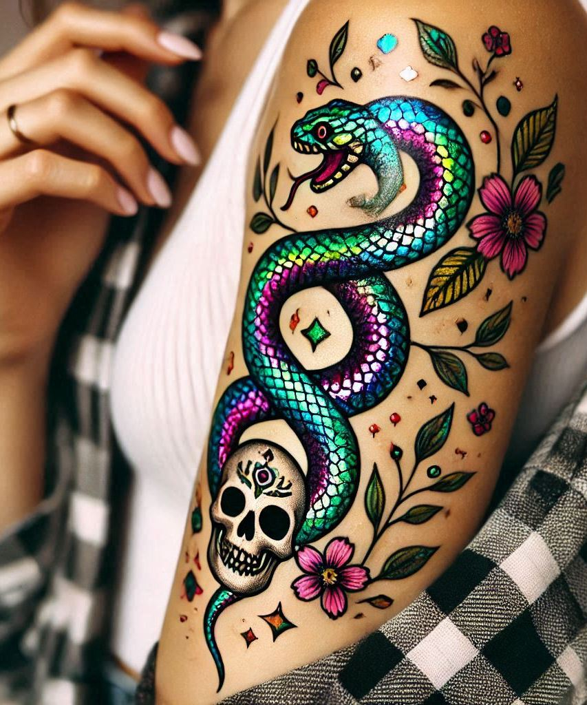 Stunning Reptile Tattoos: 88 Designs That Will Hypnotize | Pocoko Embrace the beauty of the serpent with this stunning snake tattoo. Perfect for adding a touch of mystique to your ink!
