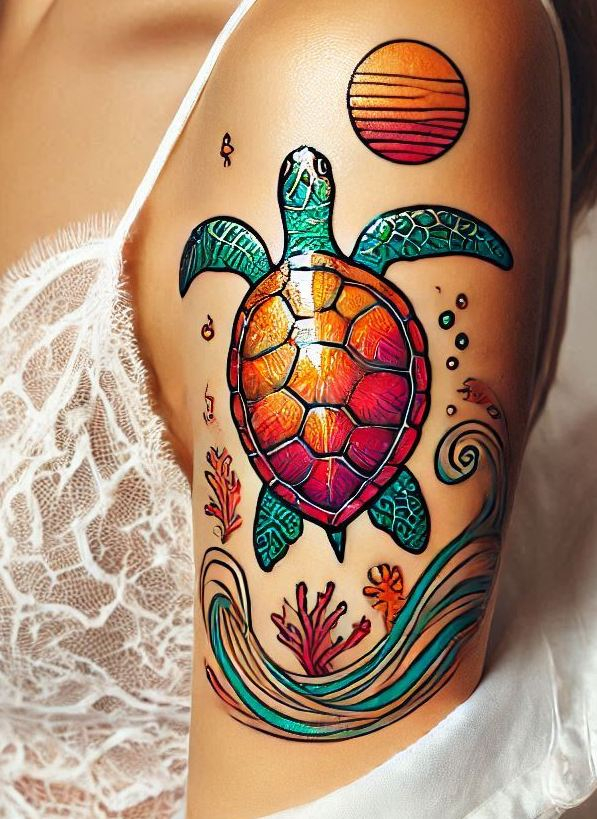 Stunning Reptile Tattoos: 88 Designs That Will Hypnotize | Pocoko Show off your love for the ocean with a beautiful turtle tattoo. A symbol of wisdom and endurance that never goes out of style!