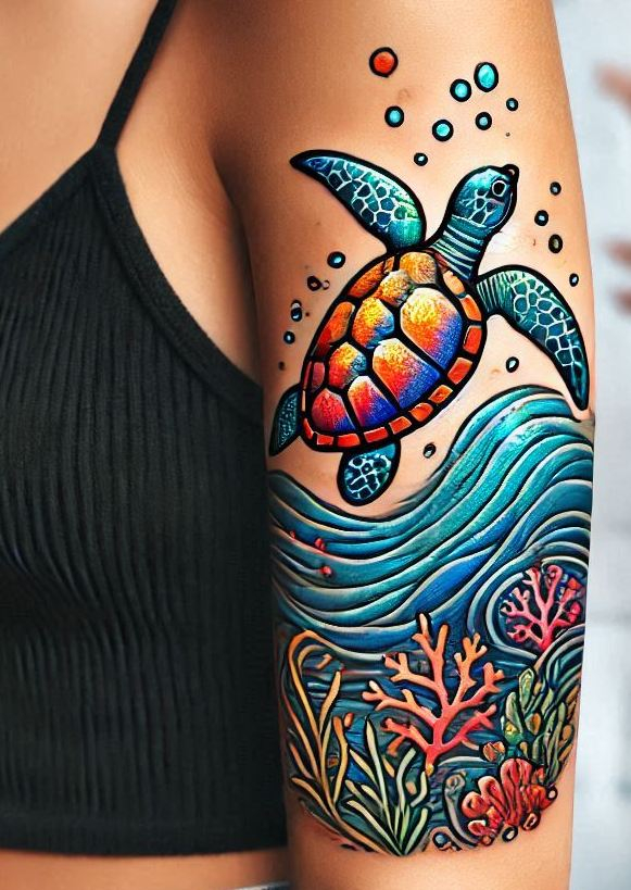Stunning Reptile Tattoos: 88 Designs That Will Hypnotize | Pocoko Get ready to slow down and enjoy life with a charming turtle tattoo. A perfect design for those who appreciate nature's quiet beauty!