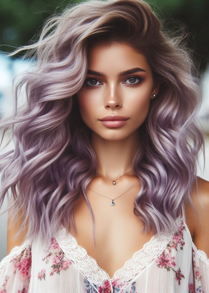 Turn heads with ashy lavender hair! This cool-toned color is perfect for adding a touch of whimsy to your style.