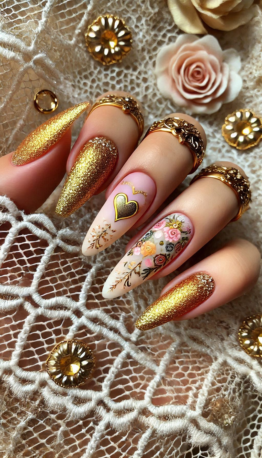 Mesmerizing Glitter Nail Art Ideas to Turn Heads | Pocoko Add a touch of glamour to your nails with baby pink ombre and golden glitter. It's the perfect blend of cute and classy!