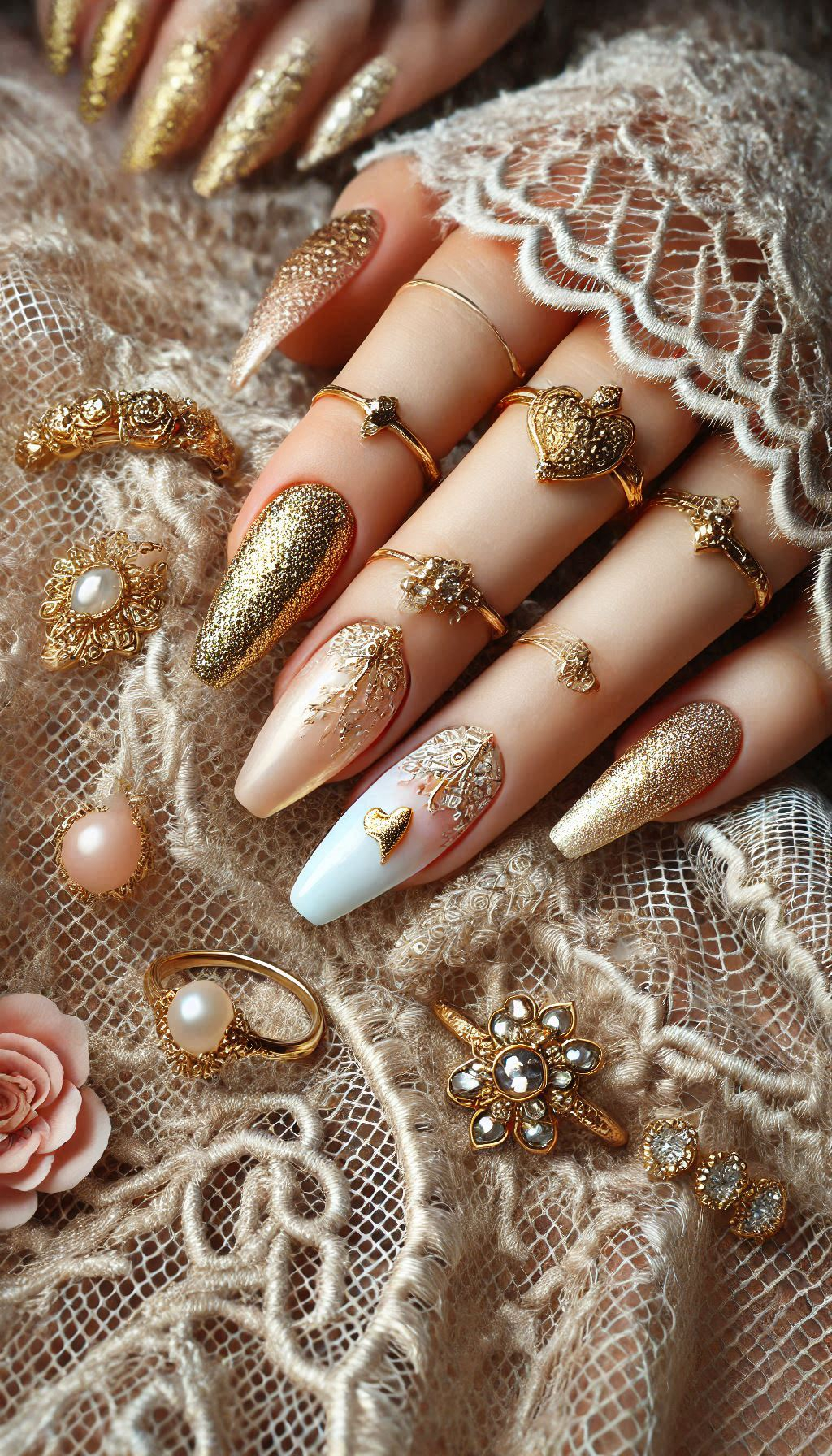 Mesmerizing Glitter Nail Art Ideas to Turn Heads | Pocoko Transform your nails with baby pink ombre and golden glitter. A dreamy, elegant look that's sure to impress.