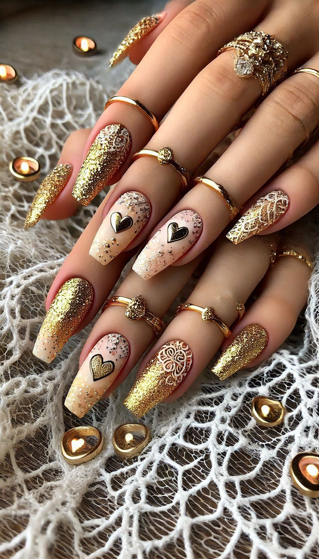 Mesmerizing Glitter Nail Art Ideas to Turn Heads | Pocoko Elevate your nail game with baby pink ombre and golden glitter. This dazzling duo will have your nails shining bright!