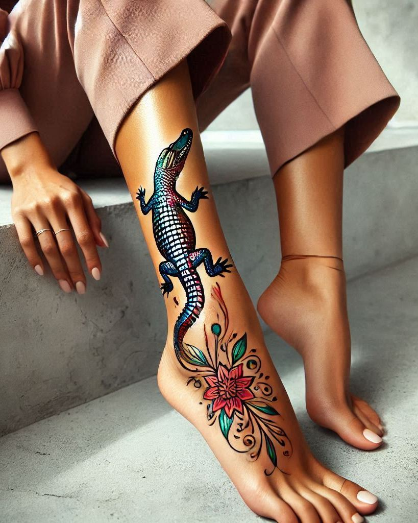 Reptile Tattoo Ideas: Fiercely Unforgettable Art | Pocoko Crocodile tattoos: because your skin deserves a touch of prehistoric power. Get ready to snap up some serious style!
