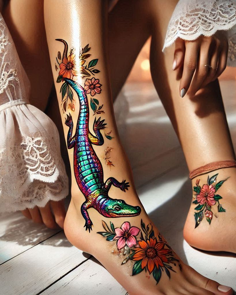 Reptile Tattoo Ideas: Fiercely Unforgettable Art | Pocoko Dive into the world of crocodile tattoos. Perfect for those who love a bit of danger and a whole lot of reptilian coolness.