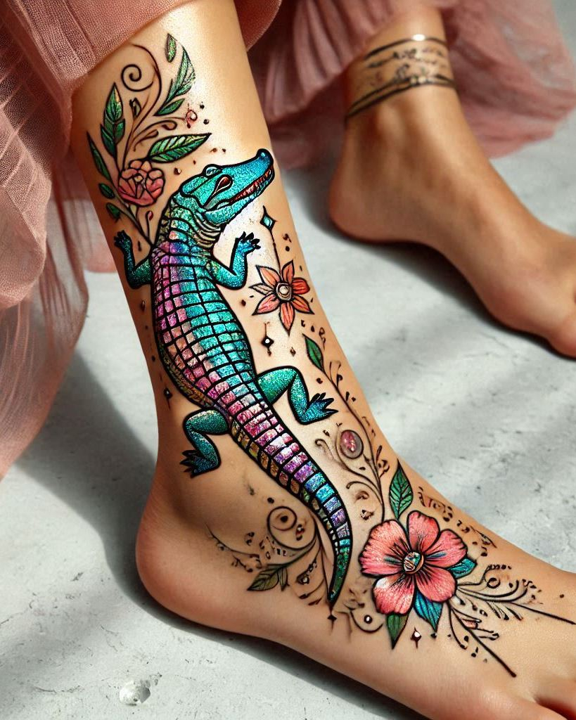 Reptile Tattoo Ideas: Fiercely Unforgettable Art | Pocoko Crocodile tattoos: the perfect way to embrace your inner predator. Show off your strength with these incredible designs!