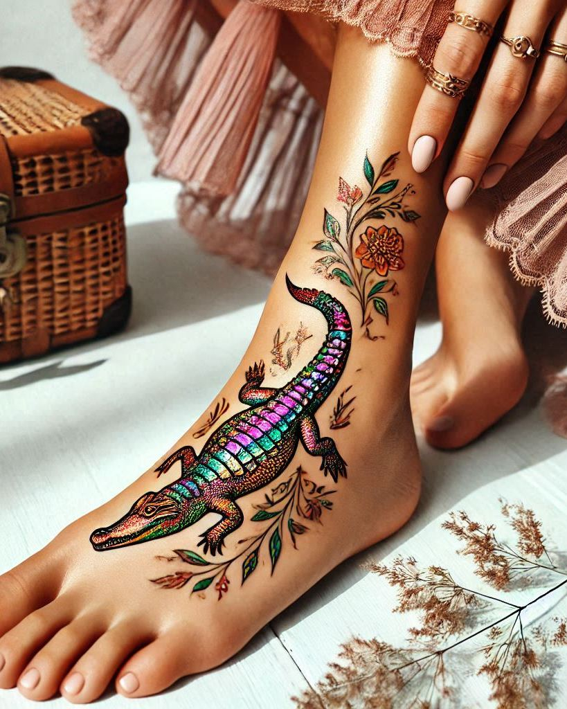 Reptile Tattoo Ideas: Fiercely Unforgettable Art | Pocoko Looking for a tattoo that stands out? Crocodile-themed ink is your answer. Fierce, bold, and undeniably cool!