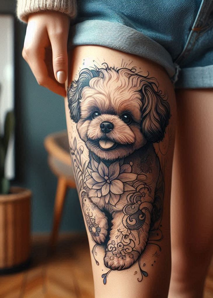 Furever Faithful: 70+ Dog Tattoos That Are Woof-Worthy! | Pocoko From paw prints to puppy faces, these dog tattoos for girls are barking up the right tree.