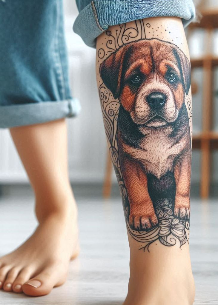 Furever Faithful: 70+ Dog Tattoos That Are Woof-Worthy! | Pocoko Dog Tattoos for Girls: More than just a trend, these tattoos are a testament to the unconditional love between a girl and her dog.