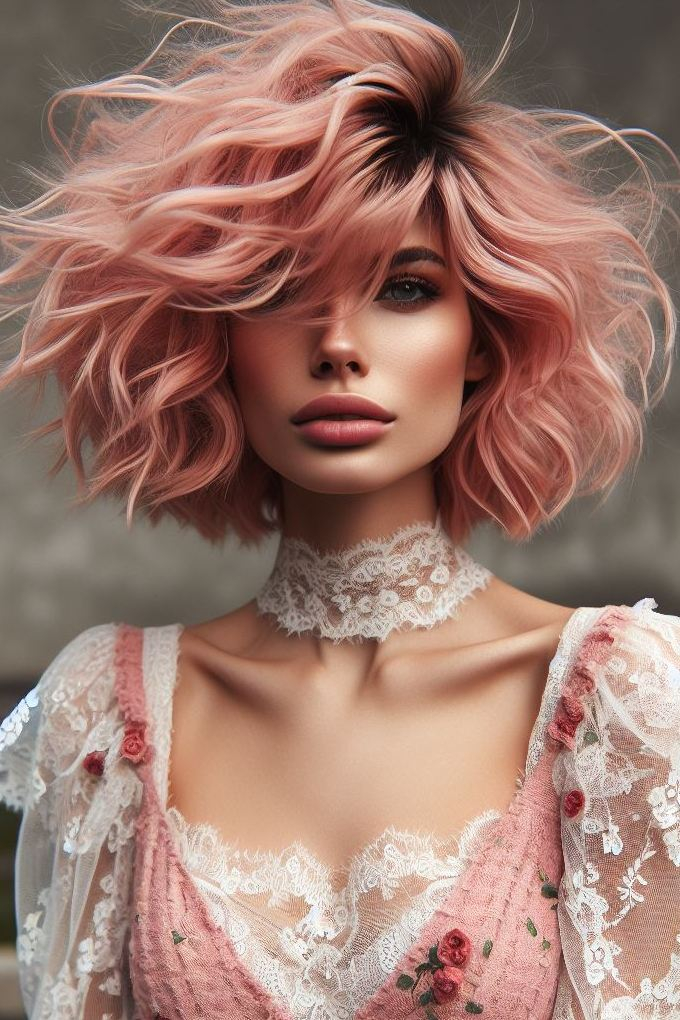 Embrace the soft charm of dusty pink hair! This romantic shade is perfect for those who love a subtle yet stylish pop of color.