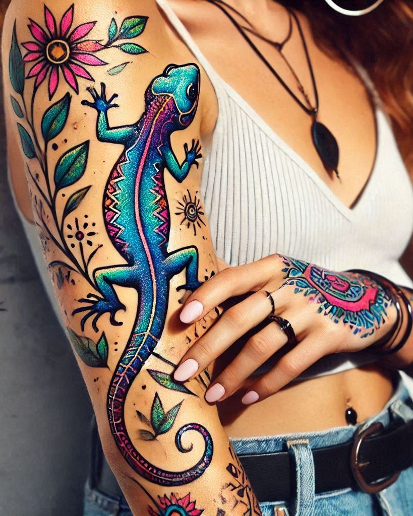Reptile Tattoo Ideas: Fiercely Unforgettable Art | Pocoko Embrace your inner chameleon with a lizard-themed tattoo. These designs are perfect for showing off your adaptable and adventurous spirit!