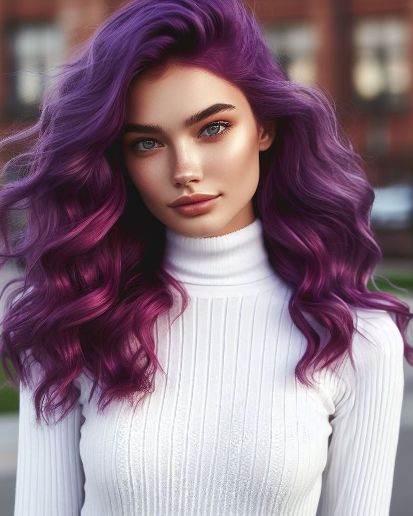Magenta purple hair: because your hair deserves a pop of bold color. Ready to make a statement with this vibrant hue?