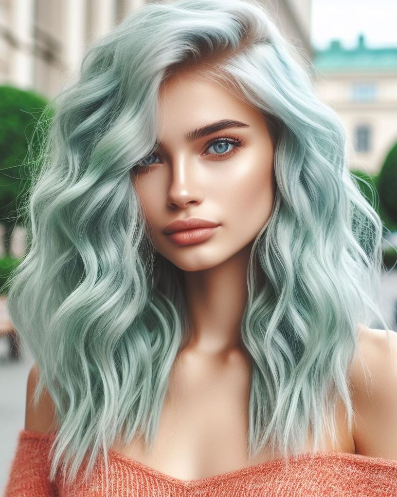 Transform your look with mint hair! This cool, pastel shade is perfect for making a bold yet sophisticated statement.