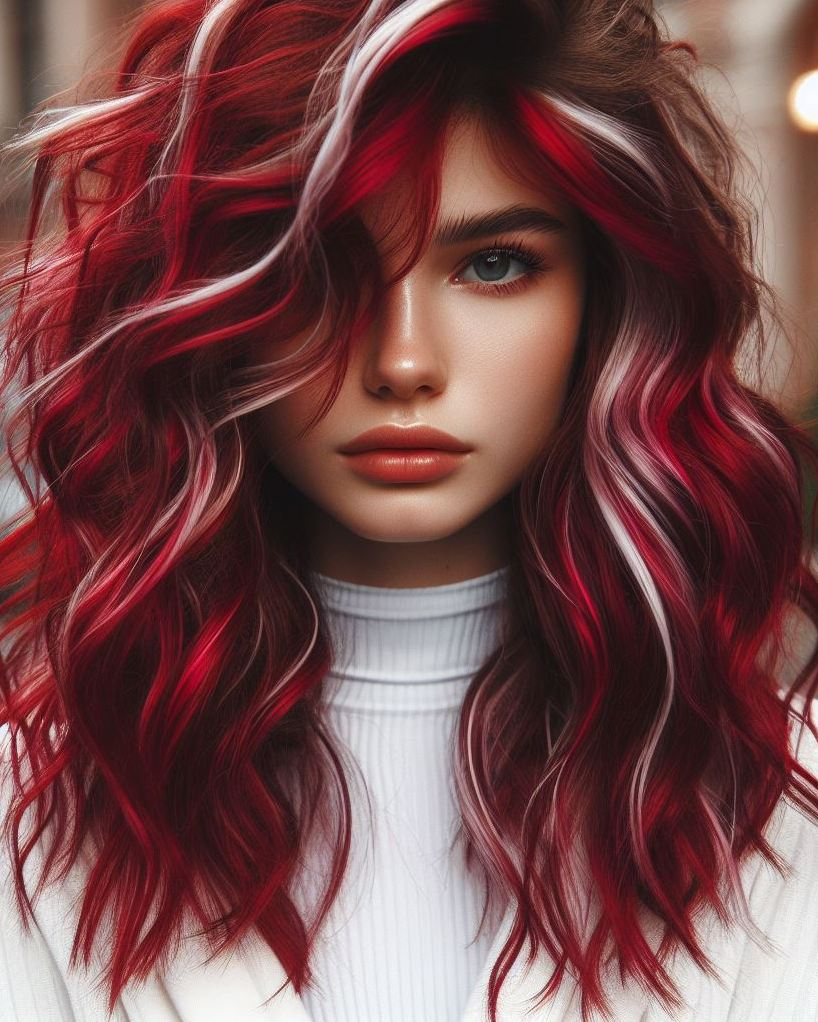 Transform your hair with a bold red ombre! This stunning blend transitions from deep crimson to vibrant red, creating a mesmerizing effect.