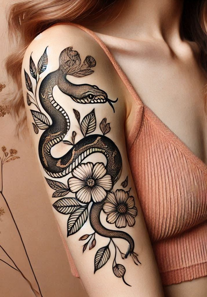 Reptile Tattoo Ideas: Fiercely Unforgettable Art | Pocoko Slither into style with a snake tattoo. Perfect for showing off your edgy, fearless side!