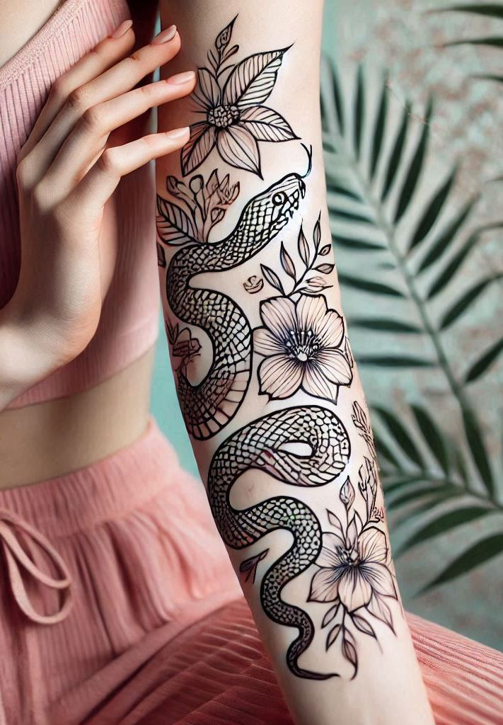 Reptile Tattoo Ideas: Fiercely Unforgettable Art | Pocoko Snake tattoos are all about elegance and power. Get ready to embrace your inner serpent!