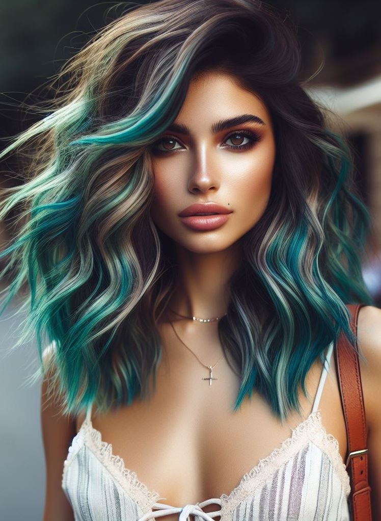 Teal blue hair: because who doesn’t want to channel their inner mermaid? This enchanting color is sure to make waves!