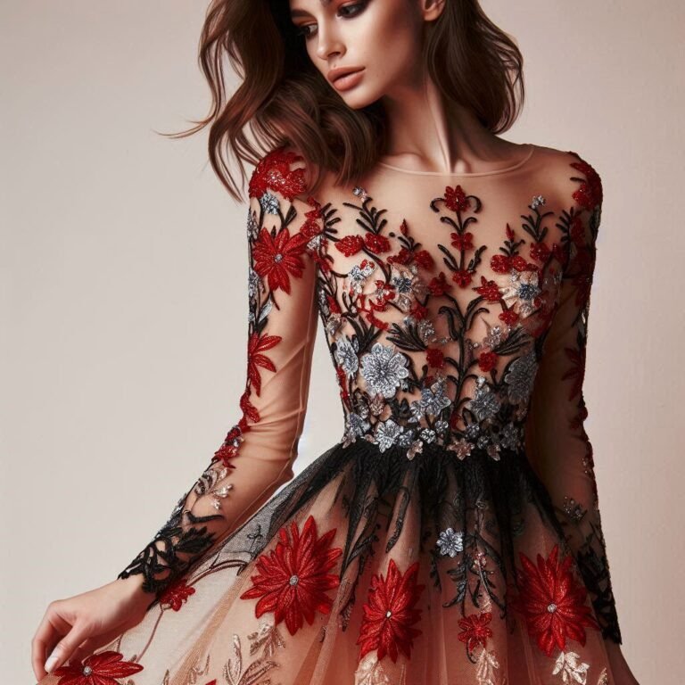 Floral Lace Embroidered Dress cover