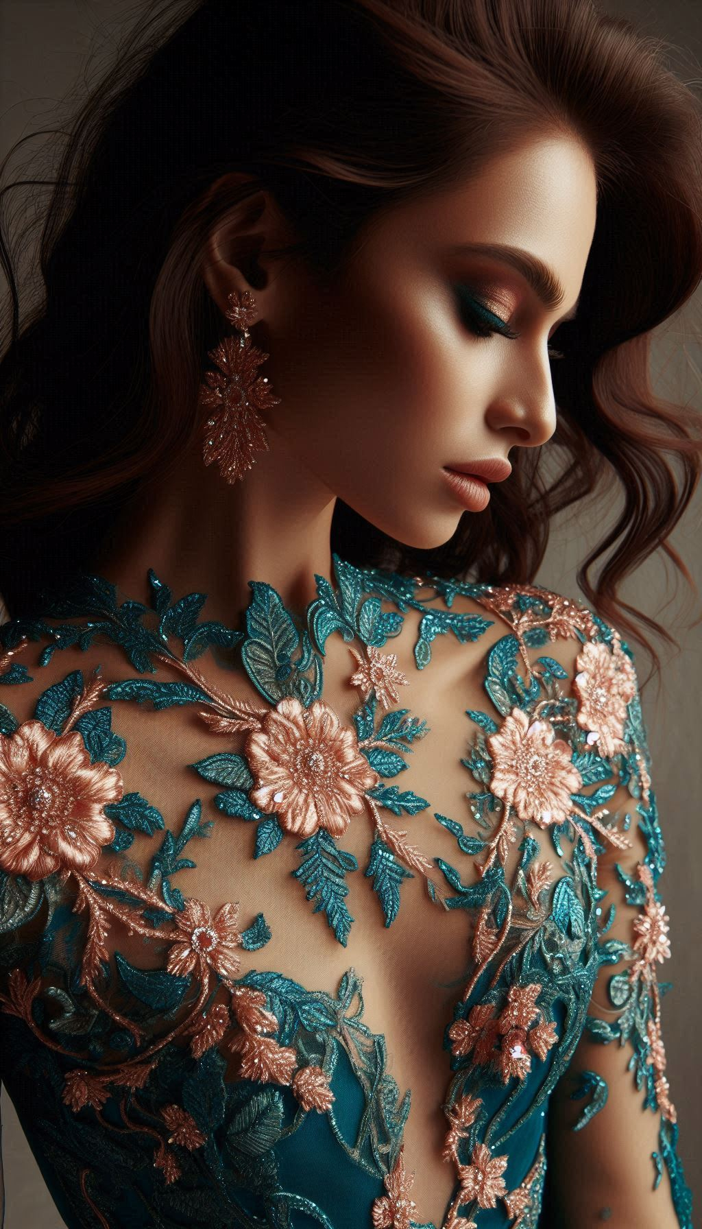 Teal with pink flowers? Yes, please! This floral lace embroidered dress is the ultimate mix of elegance and playful charm.