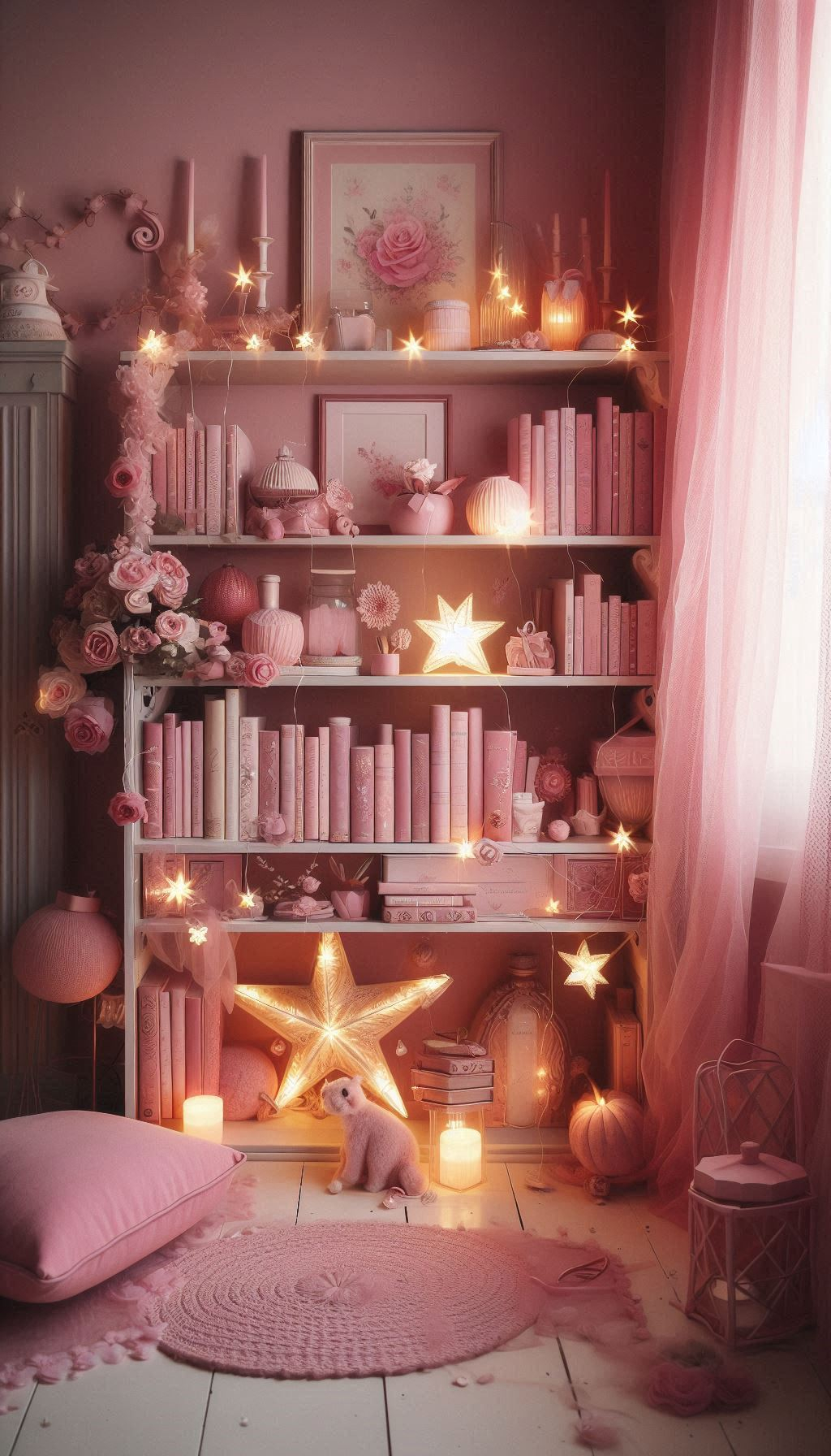 Pink Aesthetic That Instantly Inspires Joy | Pocoko Transform your bookshelf into a pink paradise with soft tones and playful accents. It's the perfect way to add personality and charm to your room, making your books the star of a stylish, cozy space that invites you to settle in and read for hours.